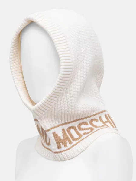 Căciulă Moschino de lână cu glugă bej