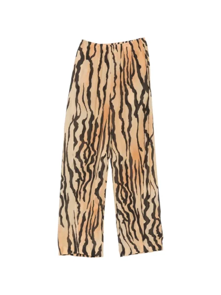 Pantaloni Nanushka cu imagine cu dungi de tigru portocaliu