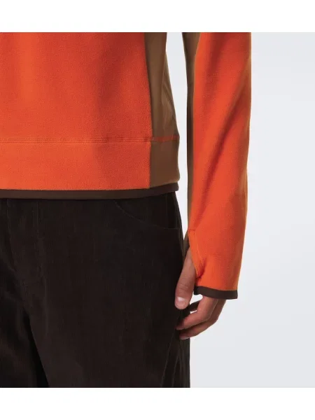 Hanorac din fleece Moncler Grenoble din fleece portocaliu