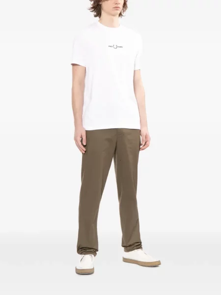 Tricou Fred Perry cu decolteu rotund alb