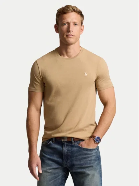 Polo Ralph Lauren Koszulka Mężczyźni jednolity S beżowy