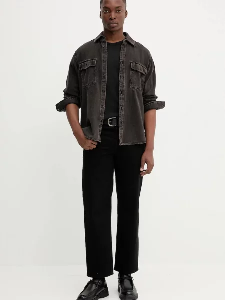 Rag & Bone koszula jeansowa regular z kołnierzykiem klasycznym brązowy