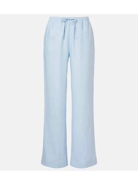 Pantaloni Asceno de in cu picior lat albastru