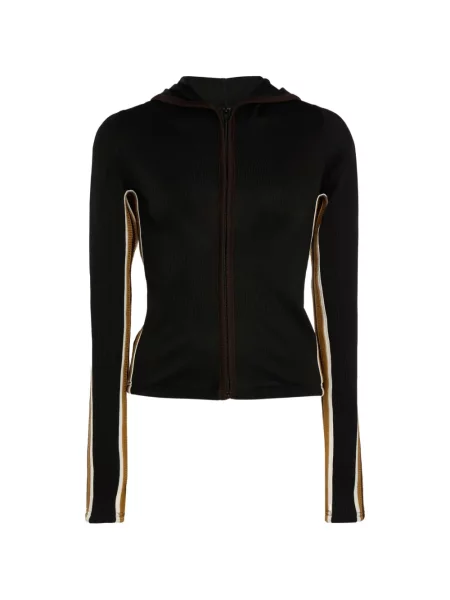 Оребрен суичър с качулка Christopher Esber черно