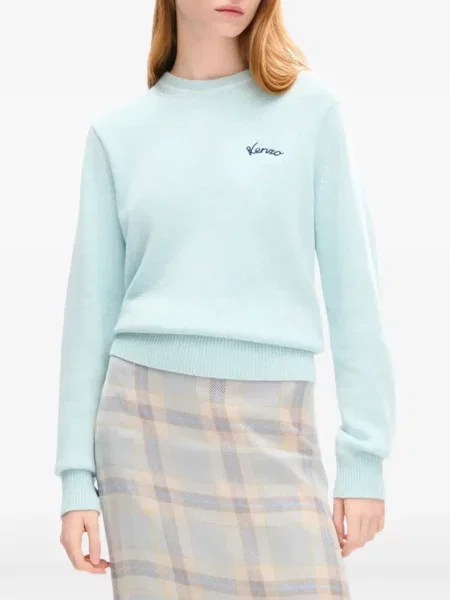 Pulover Kenzo cu broderie albastru
