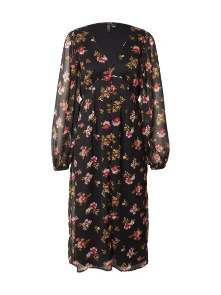 VERO MODA Rochie VMSMILLA oliv / roz pal / roşu închis negru