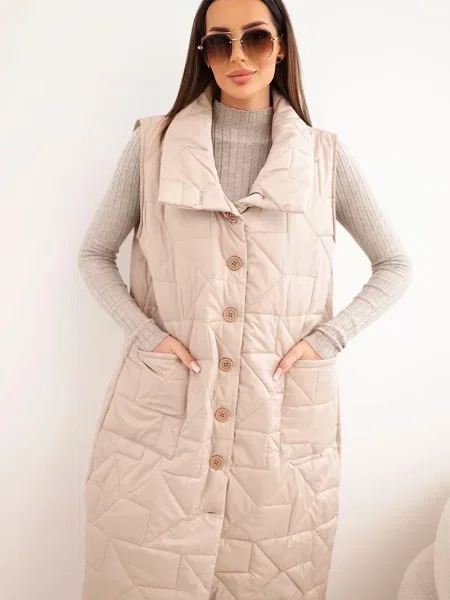 Pikowana kamizelka pikowana Kesi Włoski szara