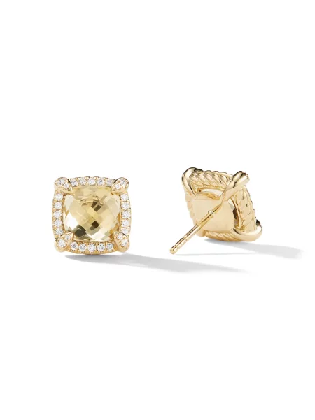 Diamant náušnice David Yurman žluté