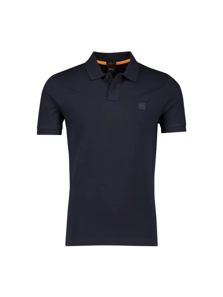 Koszulka polo o kroju slim fit z krótką listwą guzikową Hugo Boss niebieska