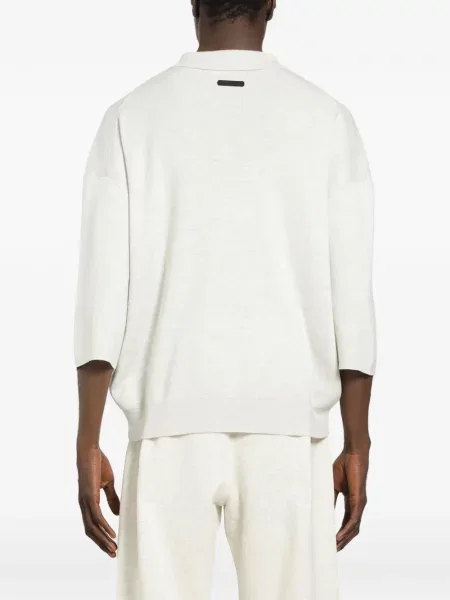 Поло тениска Fear Of God Essentials бродирана бяло