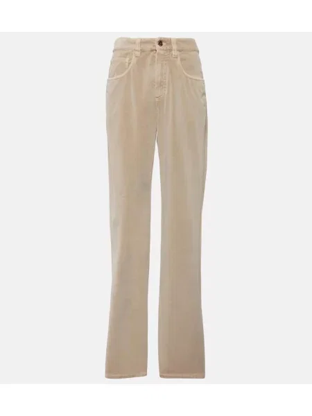 Pantaloni Brunello Cucinelli de catifea bej