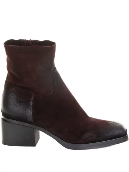 Botine Elena Iachi din piele de căprioară roșu