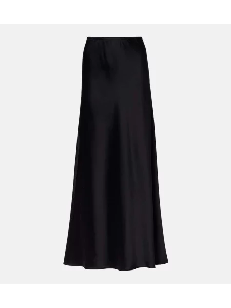 Fusta maxi Leset din satin negru