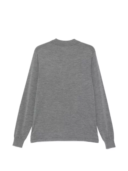 Lung tricou polo Aspesi gri