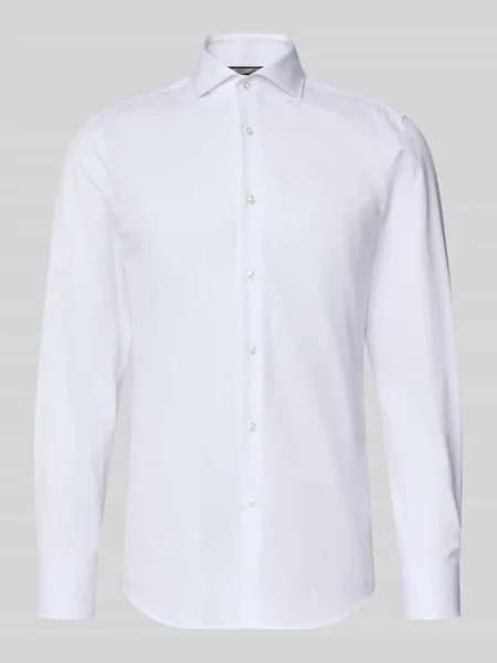 Koszula biznesowa o kroju slim fit z czystej bawełny model Boss biała