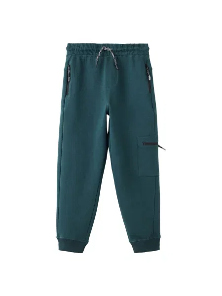 MANGO KIDS Pantaloni ZIPSETC smarald verde