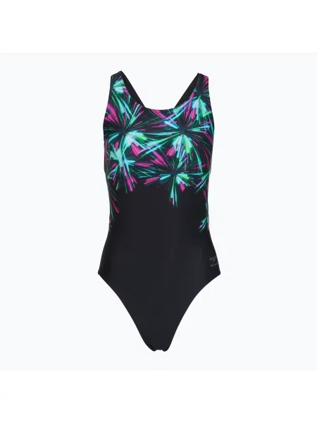 Costum de baie întreg pentru femei Speedo FL Placement Printed Powerback firework burst/black negru