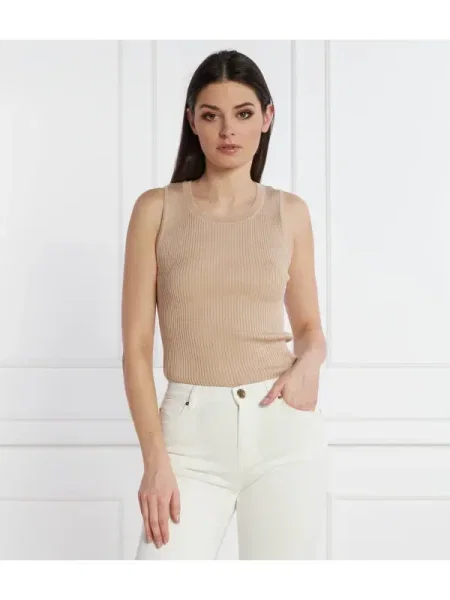 Top Pinko de mătase bej