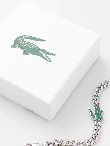 LACOSTE Karkötő zöld / piros ezüst