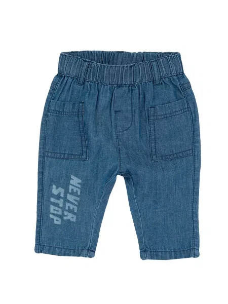Детские прямые джинсы Chicco голубые