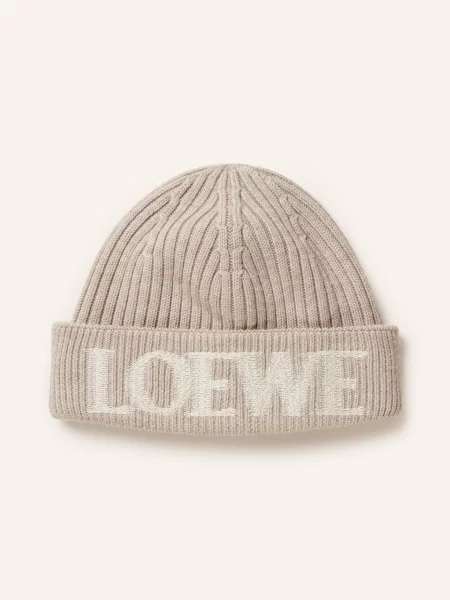 Loewe Czapka beige beżowa