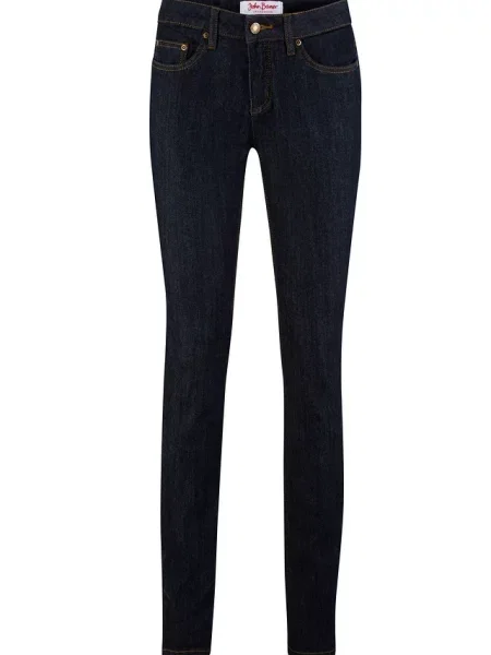 Jeansy ze stretchem skinny mid waist niebieskie