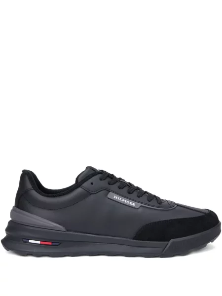 Sneakerși Tommy Hilfiger cu șireturi din dantelă negru