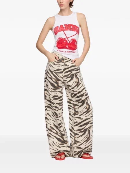 Traperice Ganni s printom sa zebra printom