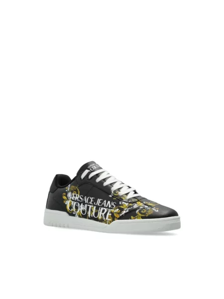 Sneakersy Versace Jeans Couture sznurowane skórzane czarne
