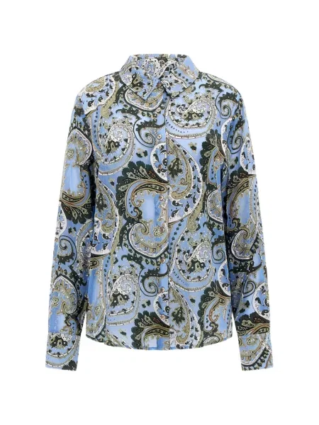 Cămașă Guess cu imagine cu model paisley albastru