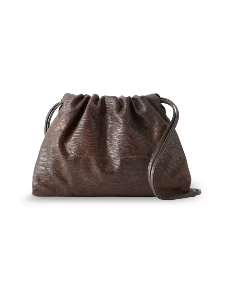 Torebka crossbody Brunello Cucinelli skórzana brązowa