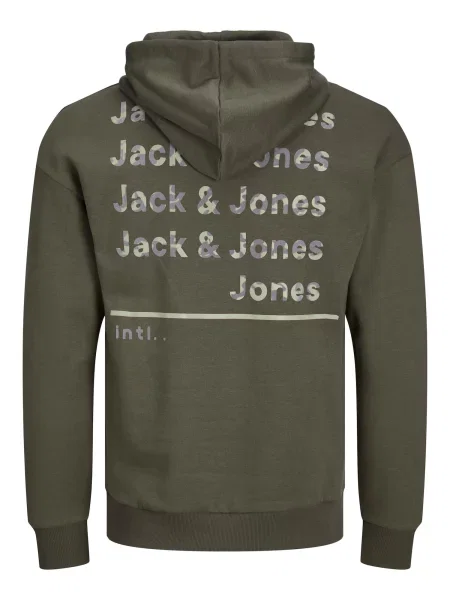 JACK & JONES Mikina BILLY tmavosivá / pastelovo zelená / tmavozelená