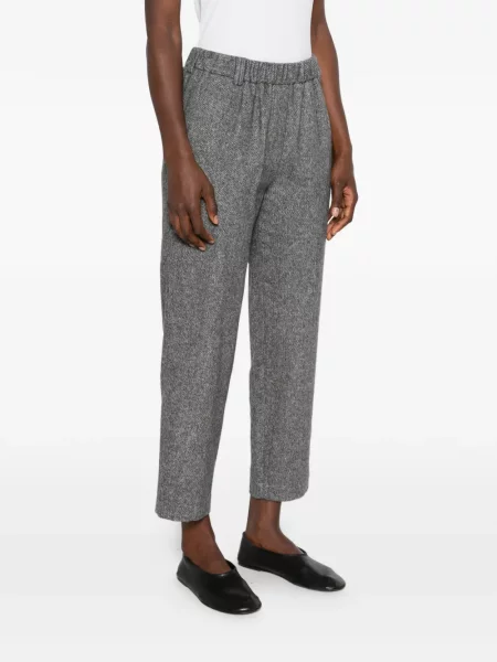 Pantaloni Antonelli cu model herringbone gri