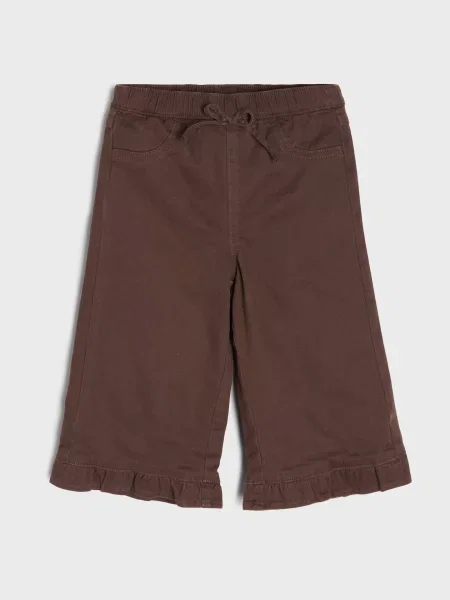 Sinsay Zateplené džíny wide leg tmavě hnědá