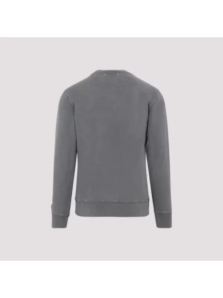 Bluza Golden Goose z logo z dekoltem w serek z dżerseju szara
