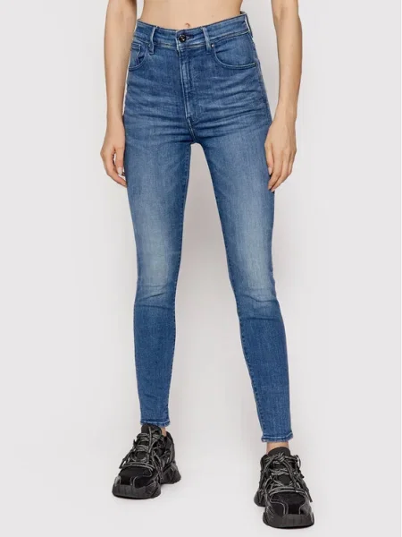 Дънки G-Star Raw Kafey дамски с висока талия синьо