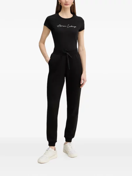 Tricou Armani Exchange cu autograf negru