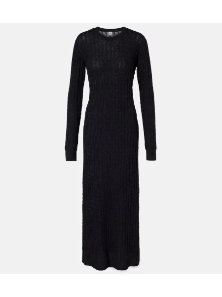 Rochie maxi Toteme de lână de costum gri