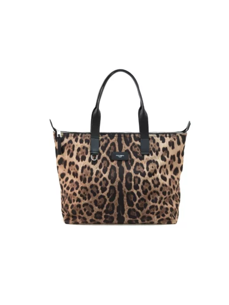 Torba Dolce And Gabbana z nadrukiem w panterkę brązowa