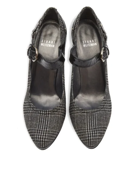 Pantofi cu toc Stuart Weitzman din tweed negru