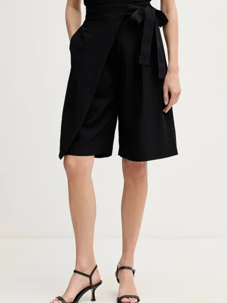 Sisley pantaloni scurți eleganți pentru femei cu vâscoză negru