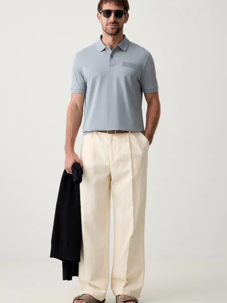 Tricou polo Boss Green albastru