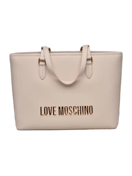 Shopperka Love Moschino zamszowa biała