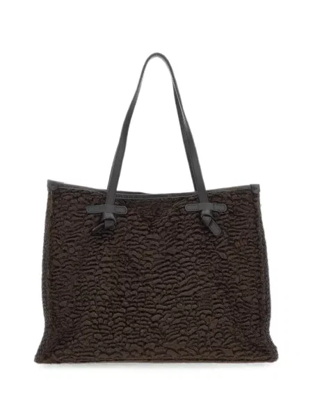 Geantă shopper Marcella Club cu blană maro