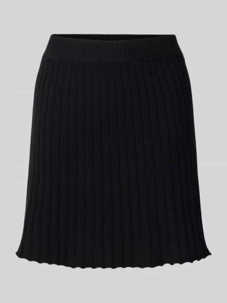 Spódnica mini z dzianiny z mieszanki bawełny model ‘JOYLYNN’ Pieces czarna