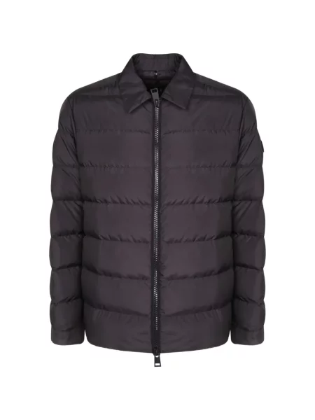 Matlasat geacă Moncler cu imagine negru
