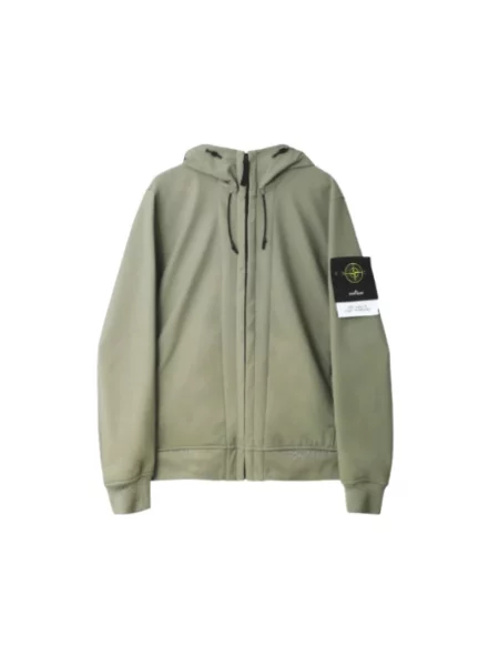 Kurtka Stone Island z kapturem z kamieniami zielona