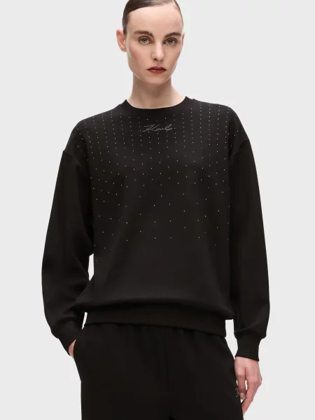 Страз світшот Karl Lagerfeld чорний