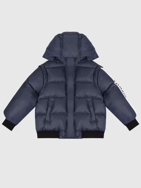 Детский пуховик Balmain синий