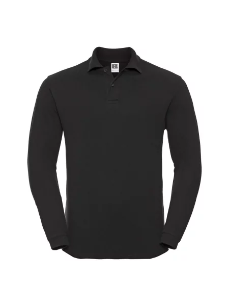 Polo majica Russell z dolgimi rokavi črna